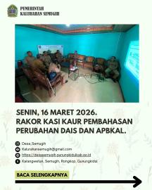 RAKOR PEMBAHASAN PERUBAHAN DAIS, APBKAL DAN TRANSAKSI NON TUNAI